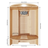 Kove 5-6 Person Spruce Barrel Sauna with Front Porch & 8kW Electric Heater | KOVE-BAR6 Outdoor Barrel Electric Heated Saunas KOVE