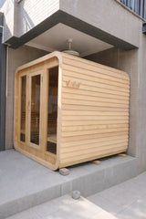 Kove 3-4 Person Spruce Cube Sauna with Front Porch & 6kW Electric Heater | KOVE-CUBE4 Outdoor Cube Saunas KOVE
