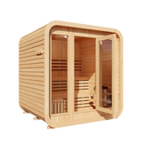 Kove 3-4 Person Spruce Cube Sauna with Front Porch & 6kW Electric Heater | KOVE-CUBE4 Outdoor Cube Saunas Kove Designs