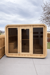 Kove 5-6 Person Spruce Cube Sauna with Front Porch & 8kW Electric Heater | KOVE-CUBE6 Outdoor Cube Saunas KOVE