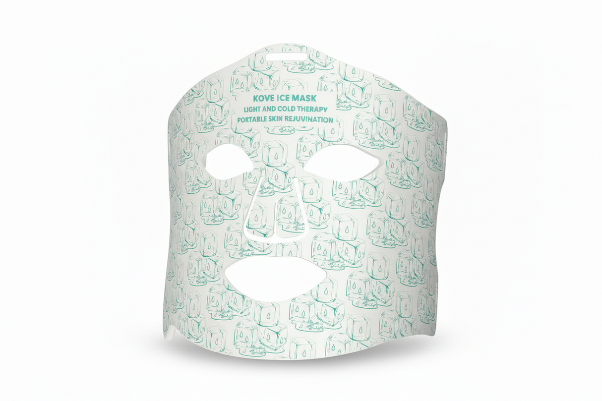KOVE Red & Infrared LED Facial Mask – Multi-Wavelength Light Therapy with Cold Pack