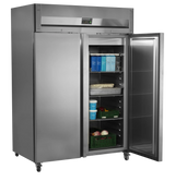 Tefcold Gastronorm Stainless Steel Solid Double Door Upright Fridge 1300L | RK1420X1 Refrigeration Uprights - Double Door Tefcold