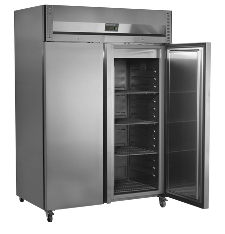 Tefcold Gastronorm Stainless Steel Solid Double Door Upright Fridge 1300L | RK1420X1 Refrigeration Uprights - Double Door Tefcold