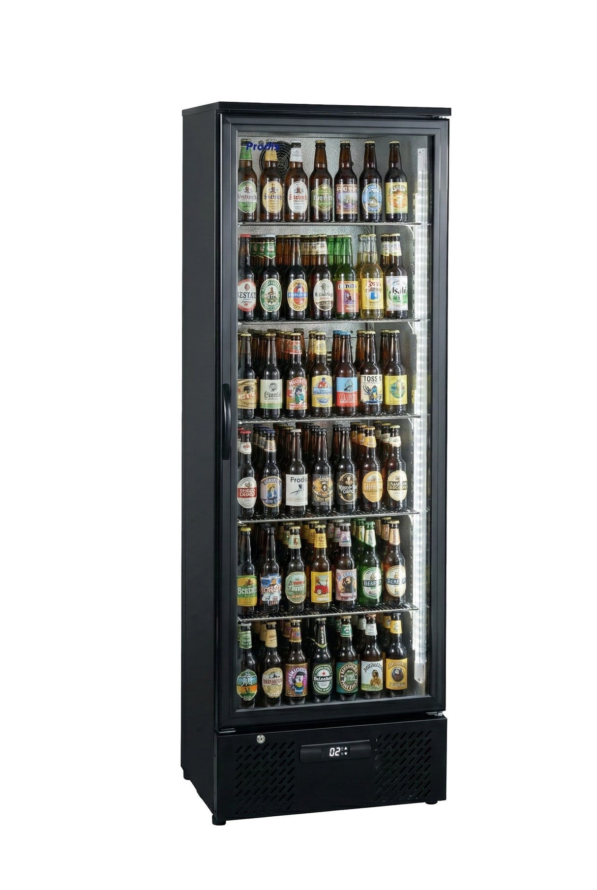 Prodis Low Energy Single Door Black Finish Upright Bottle Cooler | NT10-LE Upright Single Door Bottle Coolers Prodis