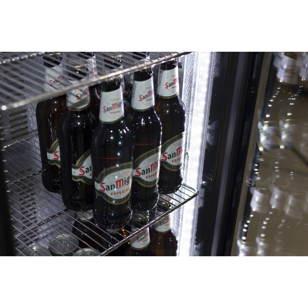 Prodis Low Energy Single Door Black Finish Upright Bottle Cooler | NT10-LE Upright Single Door Bottle Coolers Prodis