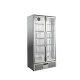 Prodis Low Energy Double Door Stainless Steel Finish Upright Bottle Cooler | NT20ST-LE Upright Double Door Bottle Coolers Prodis