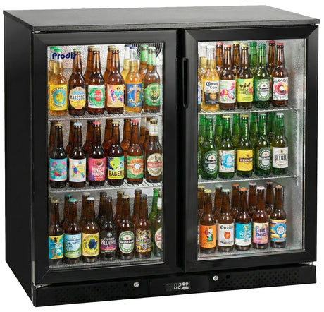 Prodis Double Door 220L Bottle Cooler – Hinged Commercial Undercounter Back Bar Fridge | NT2BH-LE Double Door Bottle Coolers Prodis