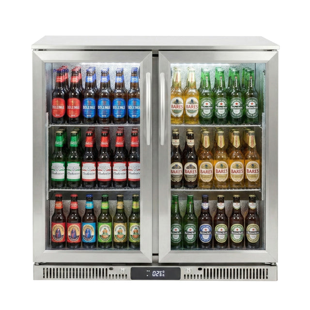 Prodis Stainless Steel Double Door Bottle Cooler | NT2ST-LE Double Door Bottle Coolers Prodis