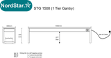 Nordstar Heated Gantry Single Tier Chefs Rack Overshelf 1500mm 3 Quartz Lamp | STG1500 Heated Gantry Chef's Rack Nordstar