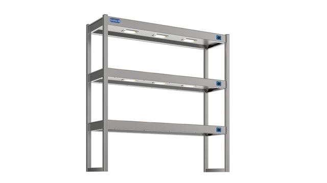Nordstar Heated Gantry Triple Tier Chefs Rack Overshelf 1200mm 9 Quartz Lamp | TTG1200 Heated Gantry Chef's Rack Nordstar