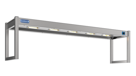 Nordstar Heated Gantry Single Tier Chefs Rack Overshelf 1500mm 3 Quartz Lamp | STG1500 Heated Gantry Chef's Rack Nordstar