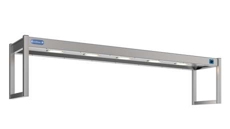 Nordstar Heated Gantry Single Tier Chefs Rack Overshelf 1800mm 5 Quartz Lamp | STG1800 Heated Gantry Chef's Rack Nordstar