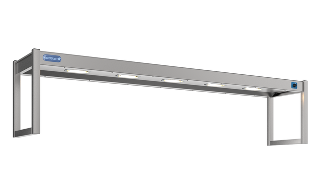 Nordstar Heated Gantry Single Tier Chefs Rack Overshelf 1800mm 5 Quartz Lamp | STG1800 Heated Gantry Chef's Rack Nordstar