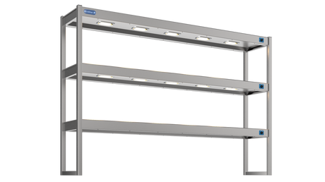 Nordstar Heated Gantry Triple Tier Chefs Rack Overshelf 1800mm 9 Quartz Lamp | TTG1800 Heated Gantry Chef's Rack Nordstar