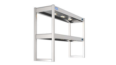Nordstar Heated Gantry Double Tier Chefs Rack Overshelf 1200mm 6 Quartz Lamp | DTG1200 Heated Gantry Chef's Rack Nordstar