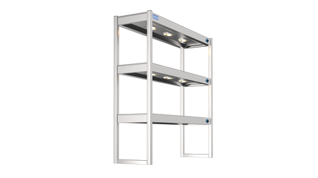 Nordstar Heated Gantry Triple Tier Chefs Rack Overshelf 1200mm 9 Quartz Lamp | TTG1200 Heated Gantry Chef's Rack Nordstar