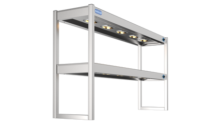 Nordstar Heated Gantry Double Tier Chefs Rack Overshelf 1500mm 6 Quartz Lamp | DTG1500 Heated Gantry Chef's Rack Nordstar