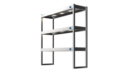 Nordstar Heated Gantry Triple Tier Chefs Rack Overshelf 1200mm 9 Quartz Lamp | TTG1200 Heated Gantry Chef's Rack Nordstar