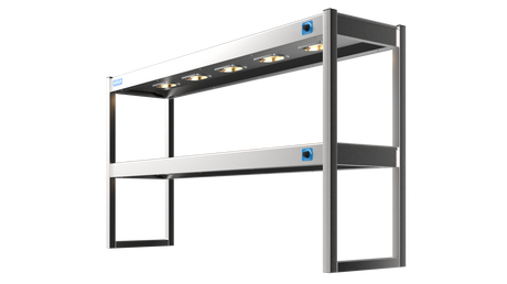 Nordstar Heated Gantry Double Tier Chefs Rack Overshelf 1500mm 6 Quartz Lamp | DTG1500 Heated Gantry Chef's Rack Nordstar