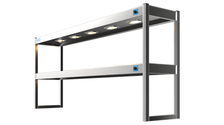 Nordstar Heated Gantry Double Tier Chefs Rack Overshelf 1800mm 6 Quartz Lamp | DTG1800 Heated Gantry Chef's Rack Nordstar