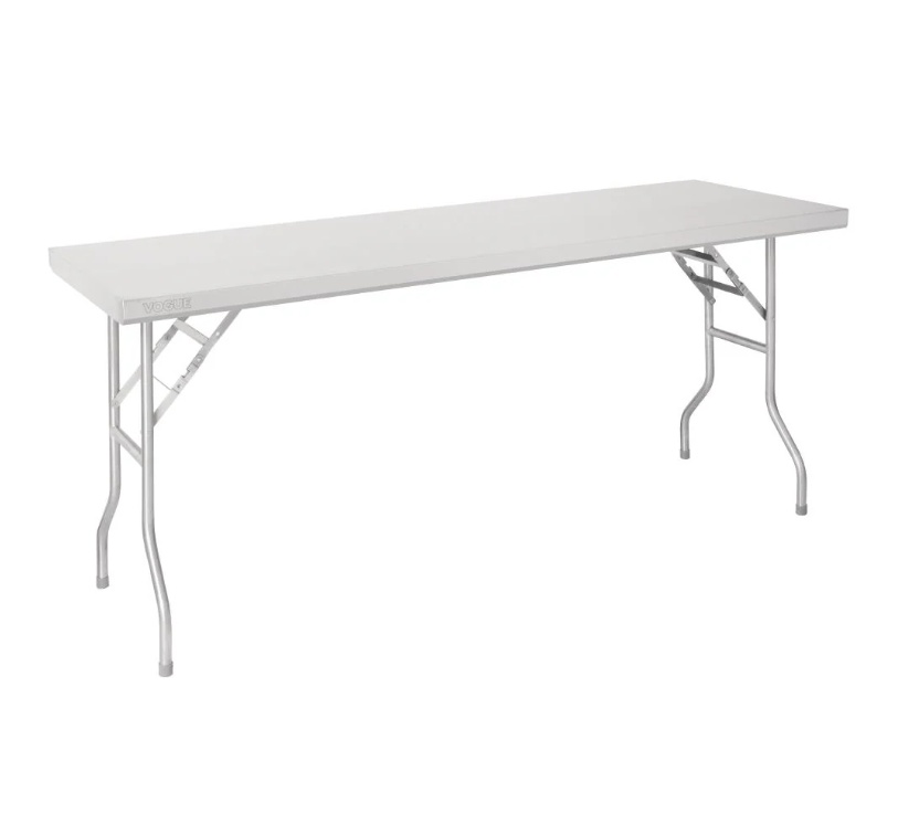 Vogue Stainless Steel Folding Work Table 1830x760x780mm - DR195 Vogue