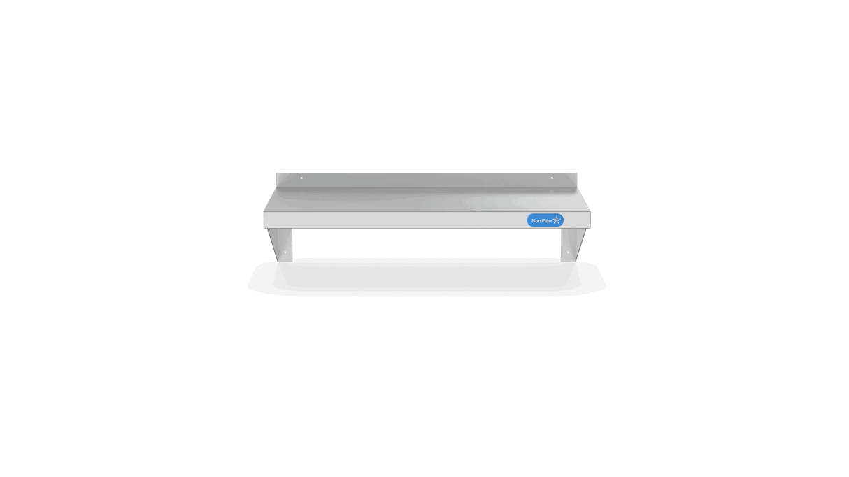 Nordstar Stainless Steel Wall Shelf 600mm Wide | NSWS600 Stainless Steel Wall Shelves Nordstar