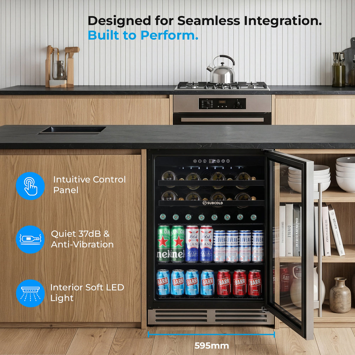Subcold Integra60 Integrated 2 in 1 Drinks & Wine Cooler Drinks Display Fridge
