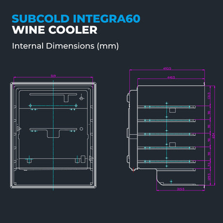 Subcold Integra60 Integrated 2 in 1 Drinks & Wine Cooler Wine Fridge Subcold Ltd