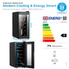 Barcool Vino12 LED Slim Wine Cooler Countertop Drinks Display Fridge 12 Bottle Capacity