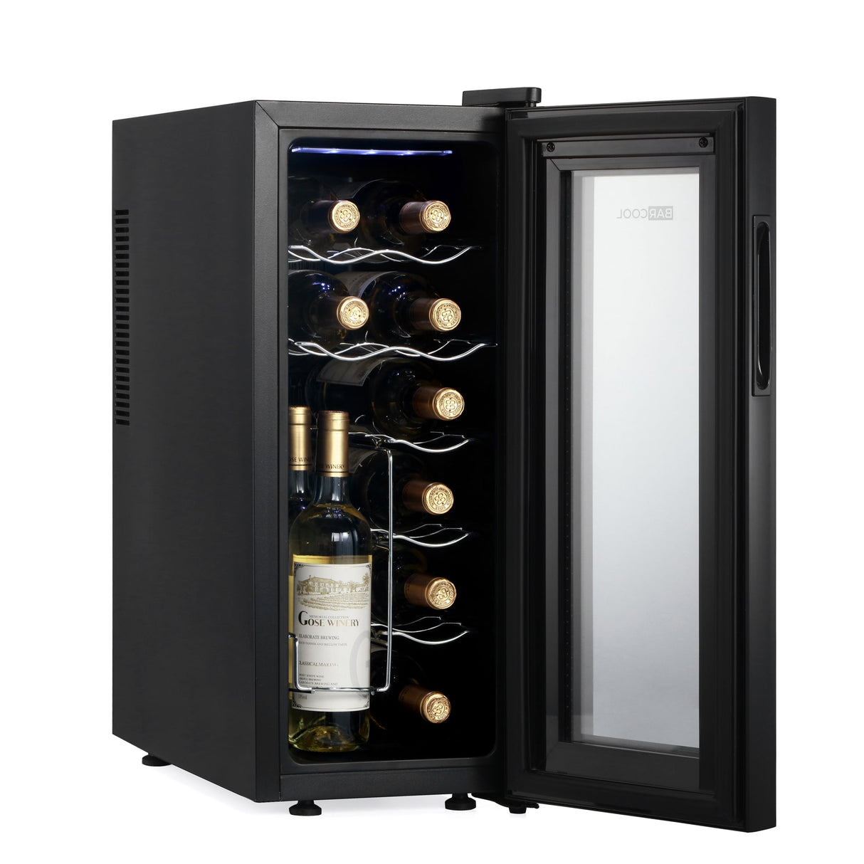 Barcool Vino12 LED Slim Wine Cooler Countertop Drinks Display Fridge 12 Bottle Capacity