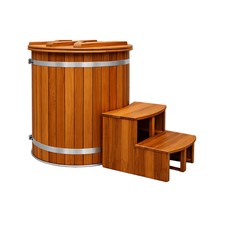 Empire Kove Ice Bath – Cedar Wood Cold Plunge with 304 Stainless Steel Liner & Step Ladder | KOVE-ICE1 Ice Baths & Cold Plunges Kove Designs