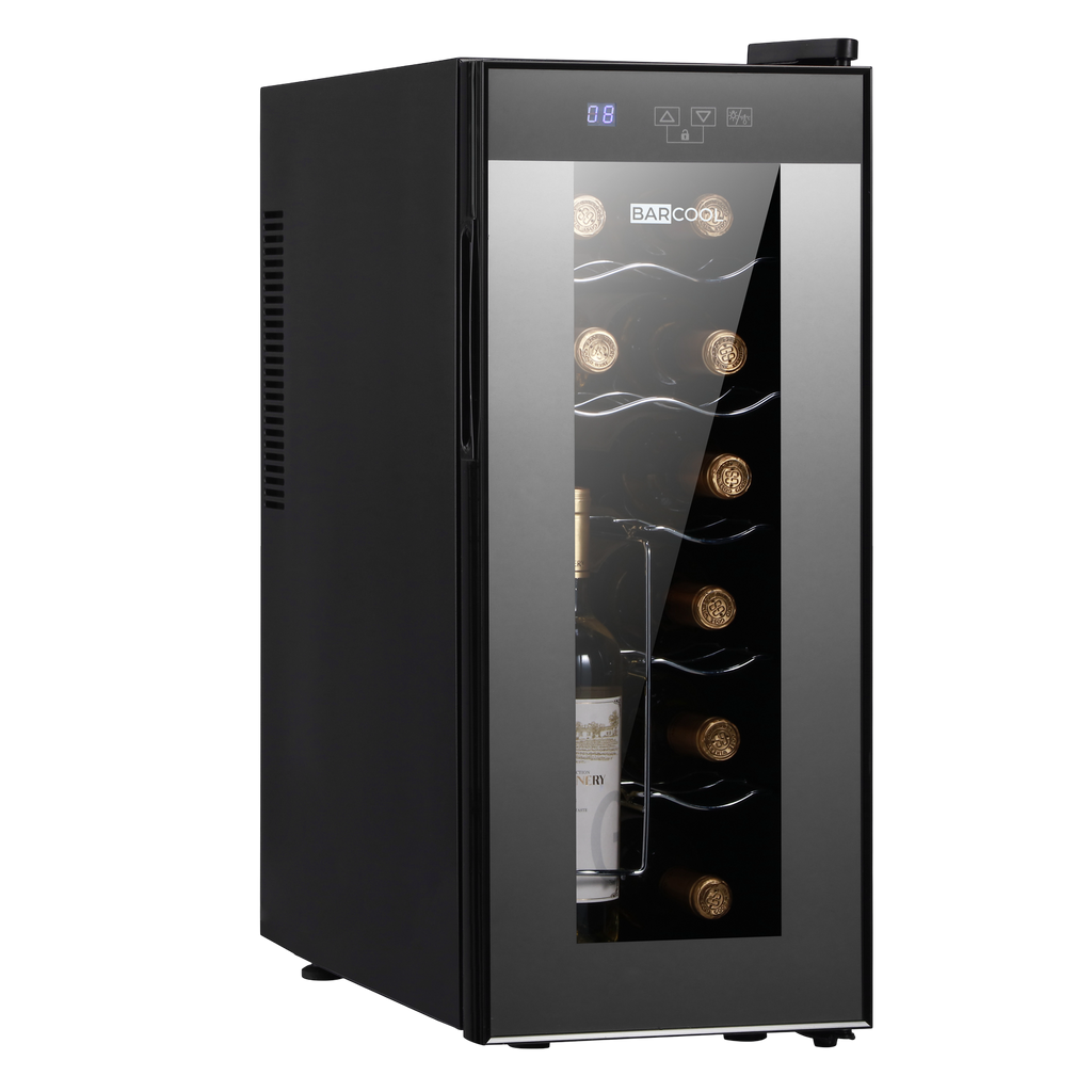 Barcool Vino12 LED Slim Wine Cooler Countertop Drinks Display Fridge 12 Bottle Capacity