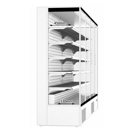 Prodis Panoramic Frameless Glass Door Multideck Black | XMD1250-MK2-K Refrigerated Merchandisers Prodis
