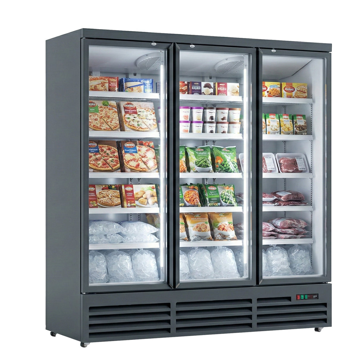 Prodis Heavy Duty Low Energy Triple Door Display Freezer | XPD1850-N-MK2