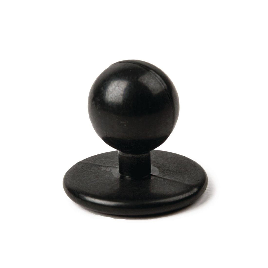 Whites Stud Buttons Black (Pack of 12) - A016 Chef Jacket Accessories Whites Chefs Clothing   