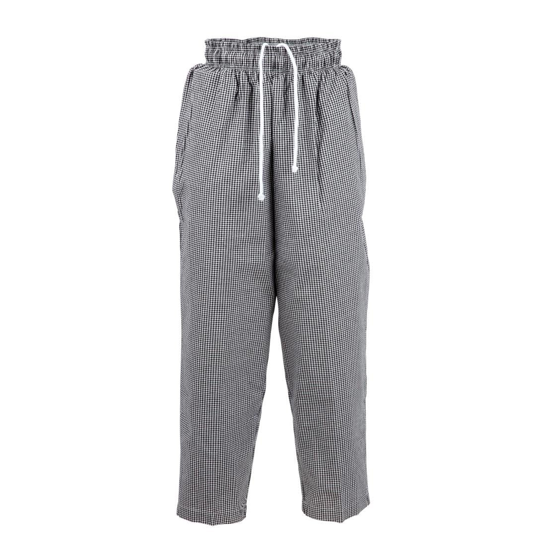Chef Works Essential Baggy Pants Small Black Check XL - A026-XL Chef Works Chef Trousers Chef Works   