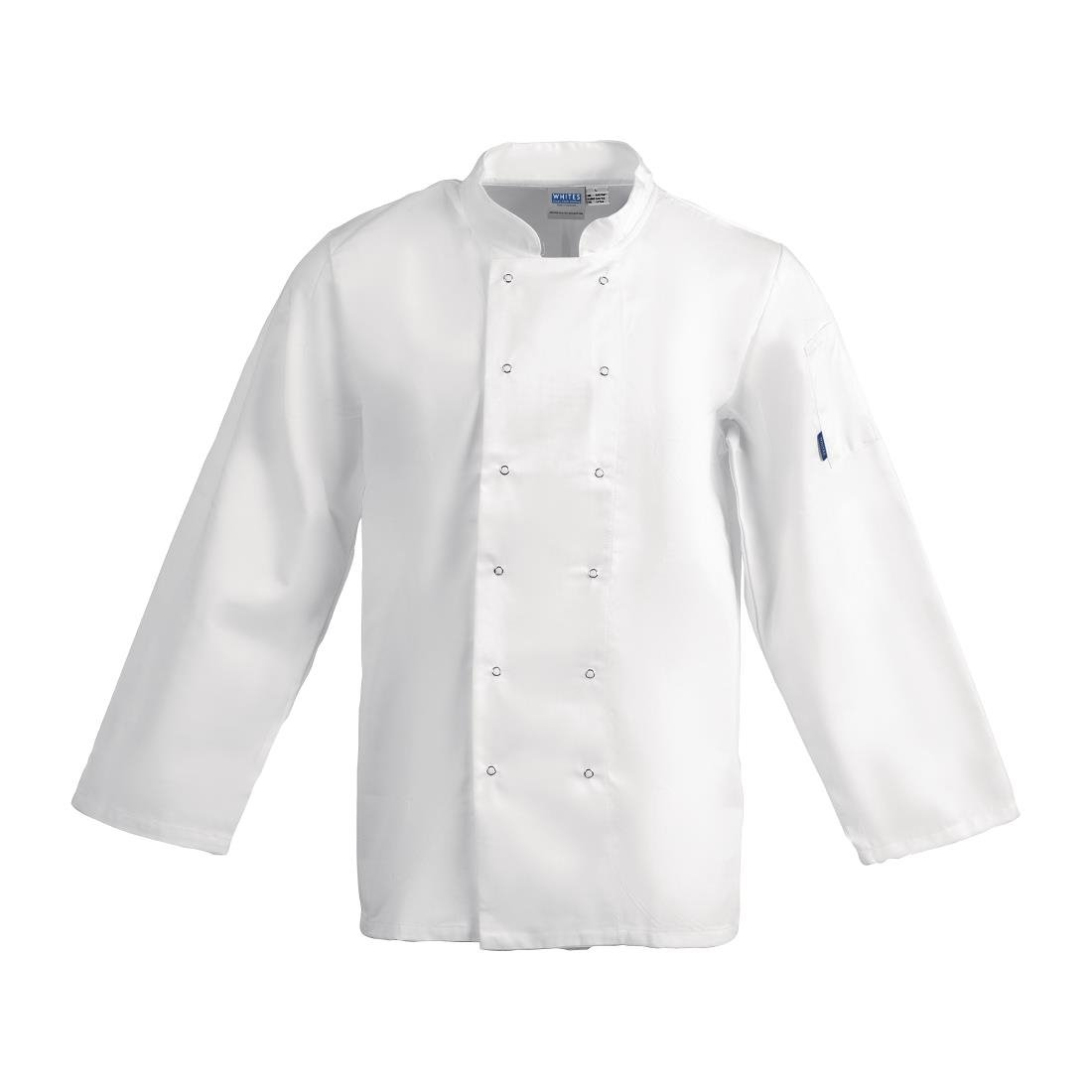 Whites Vegas Unisex Chefs Jacket Long Sleeve White XL - A134-XL Whites Chef Jackets and Tunics Whites Chefs Clothing   