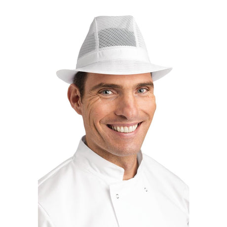 Trilby Hat White M - A214-M Catering Hats British Bespoke Workwear   