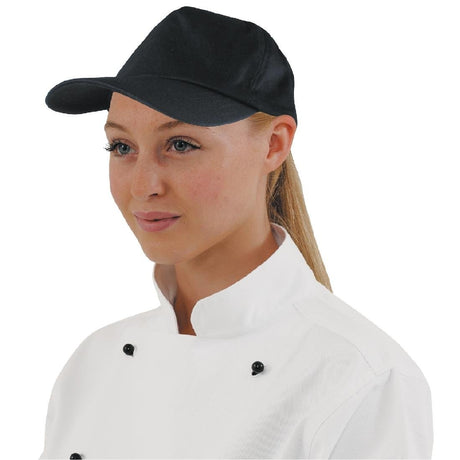 Whites Baseball Cap Black - A219 Chef Caps Whites Chefs Clothing   