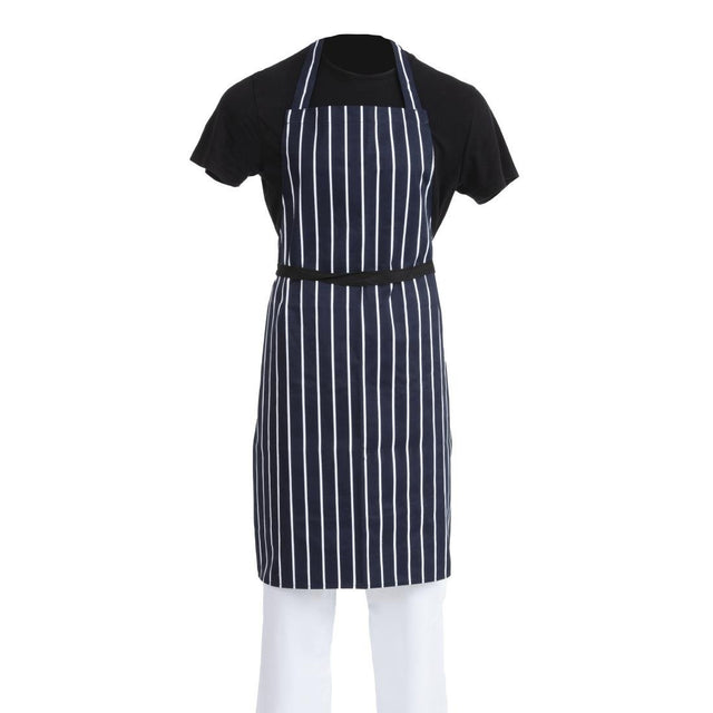 Whites Butchers Apron Stripe Blue - A530  Whites Chefs Clothing   
