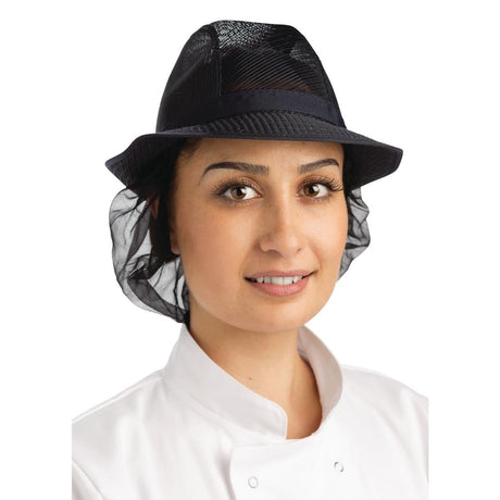 Trilby Hat with Snood Navy Blue S - A654-S Catering Hats British Bespoke Workwear   