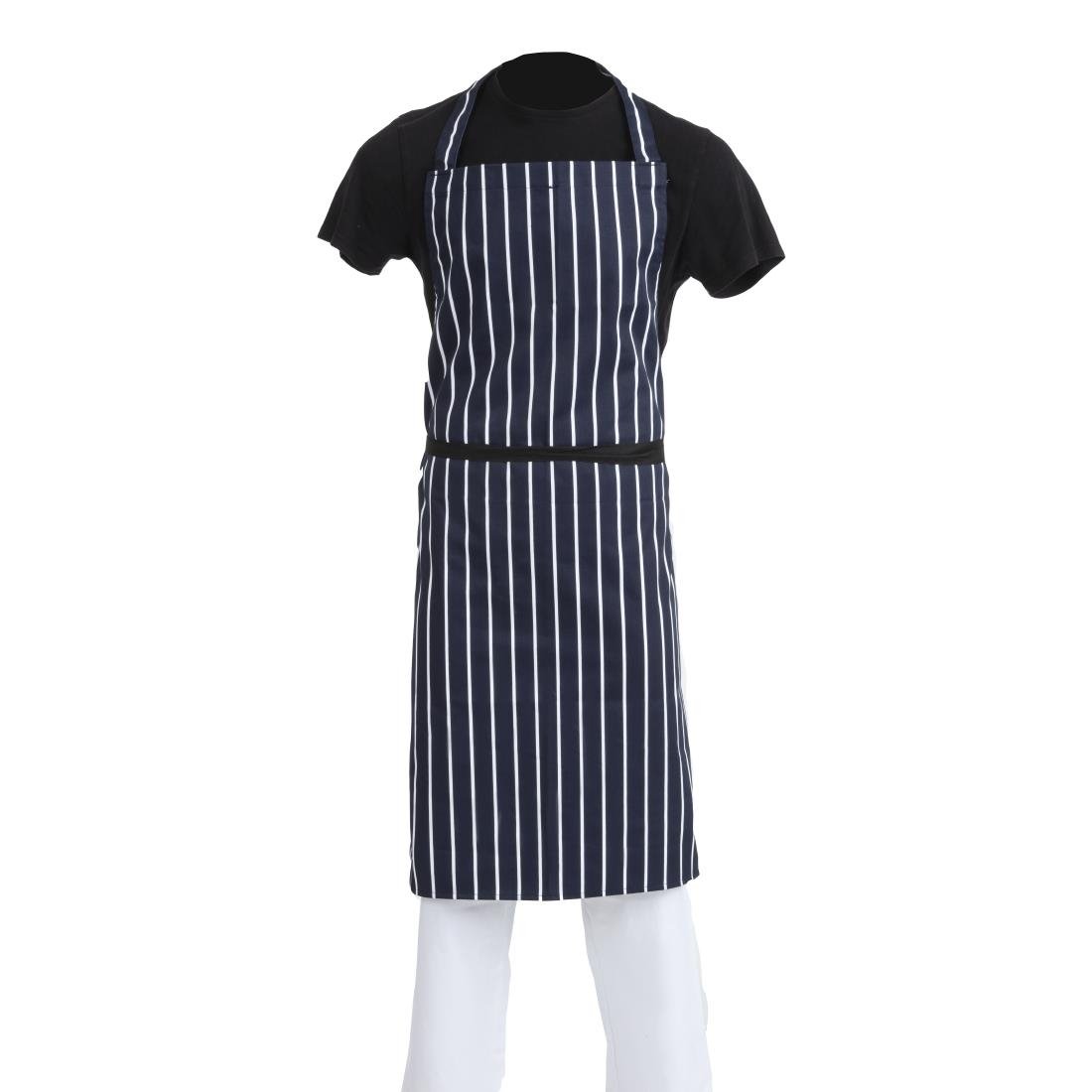 Whites Butchers Apron Navy Stripe Extra Large - A662  Whites Chefs Clothing   