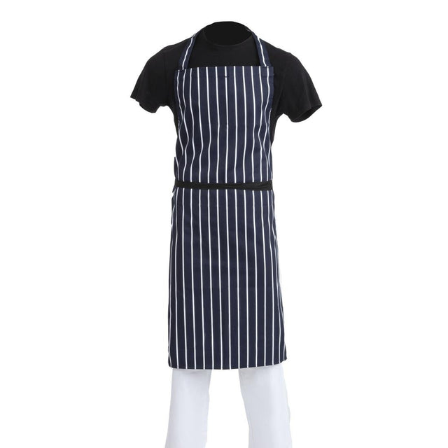 Whites Butchers Apron Navy Stripe Extra Large - A662  Whites Chefs Clothing   