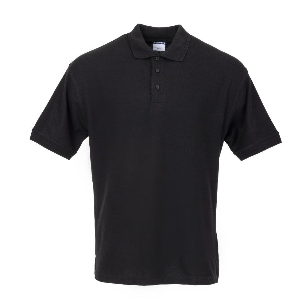Portwest Unisex Polo Shirt Black L - A735-L Polo Shirts Portwest   