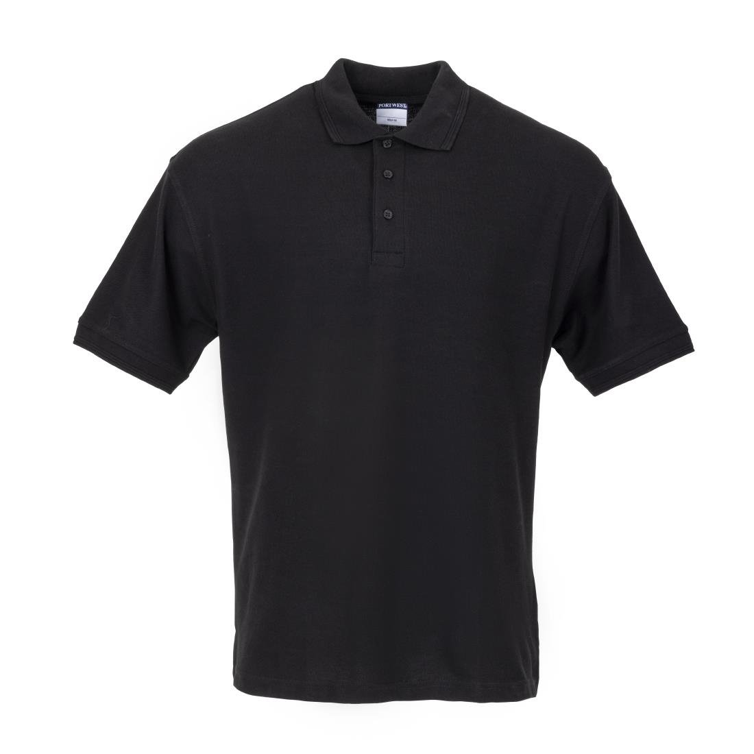 Portwest Unisex Polo Shirt Black L - A735-L Polo Shirts Portwest   