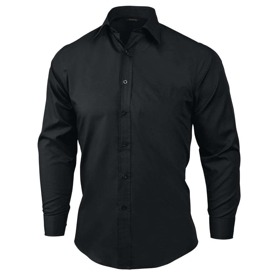 Chef Works Unisex Long Sleeve Dress Shirt Black L - A798-L Dress Shirts Chef Works   