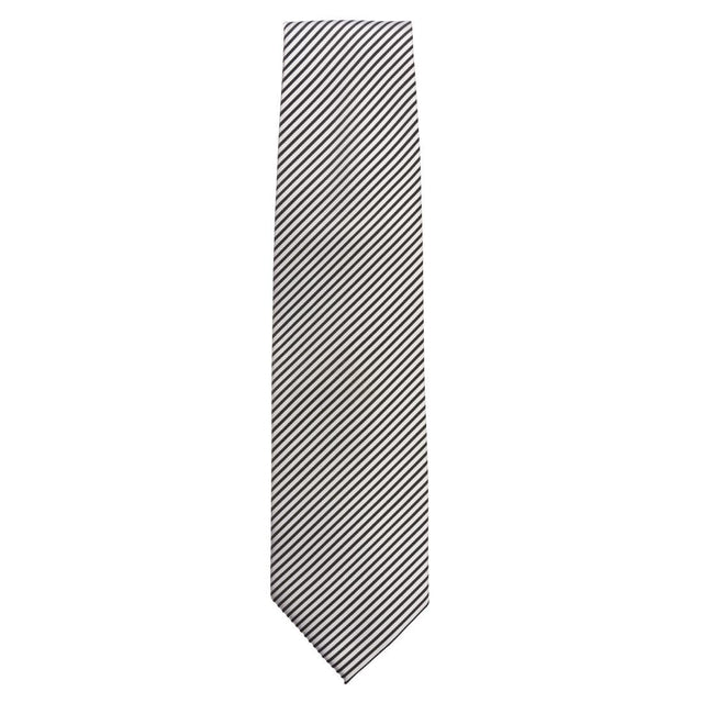 Chef Works Tie Silver and Black Fine Stripe - A886  Chef Works   