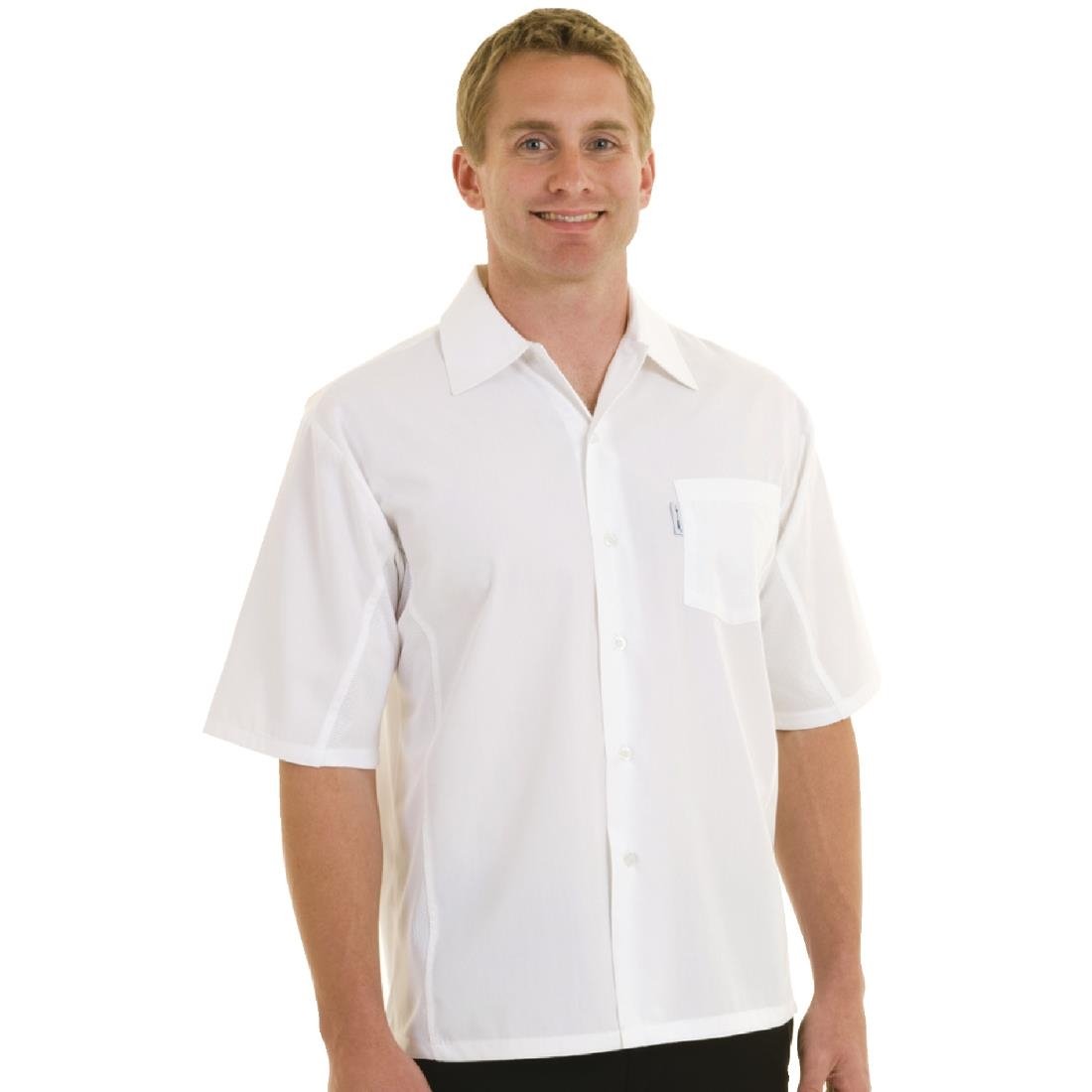 Chef Works Unisex Cool Vent Chefs Shirt White XS - A912-XS Chef Shirts Chef Works   