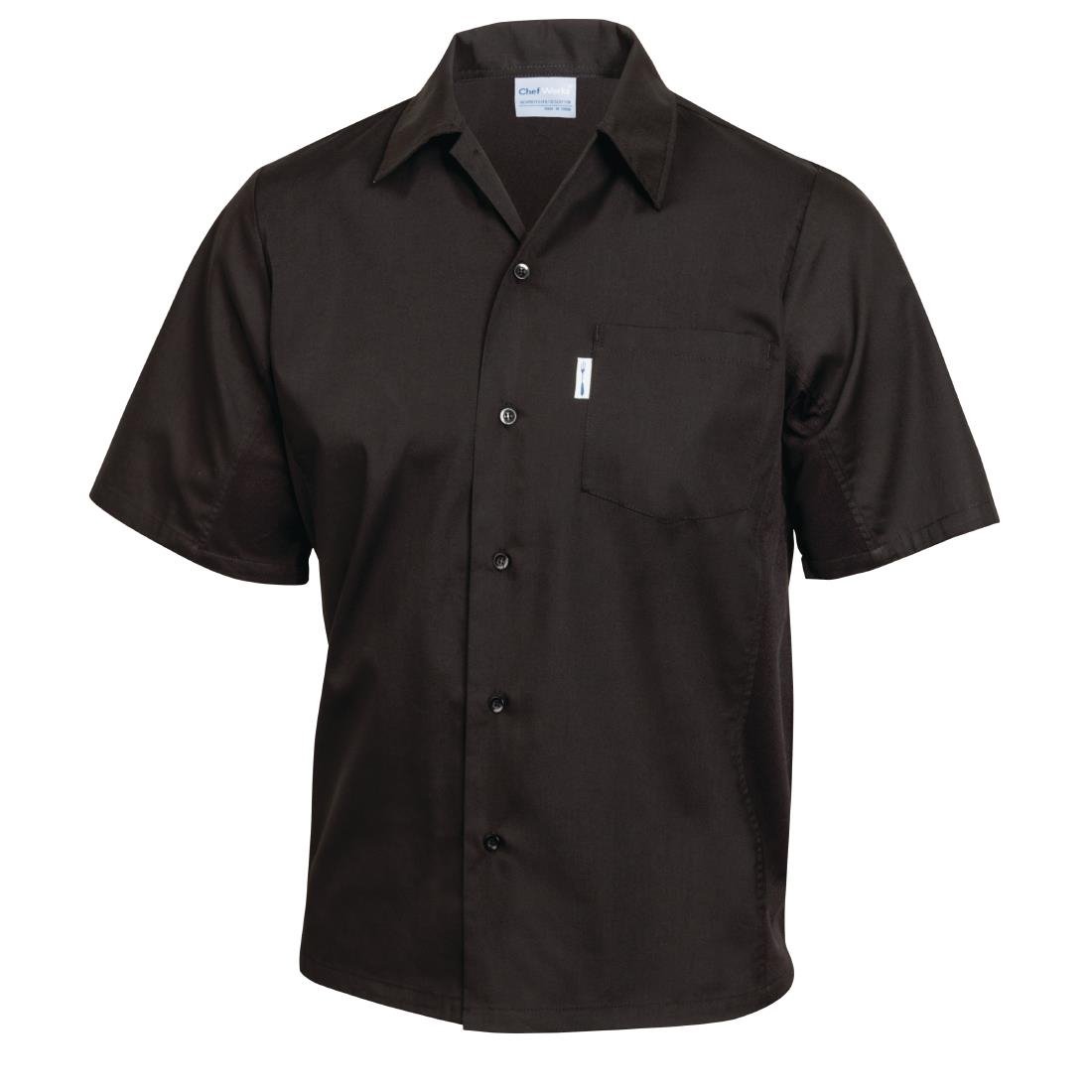 Chef Works Unisex Cool Vent Chefs Shirt Black XL - A913-XL Chef Shirts Chef Works   