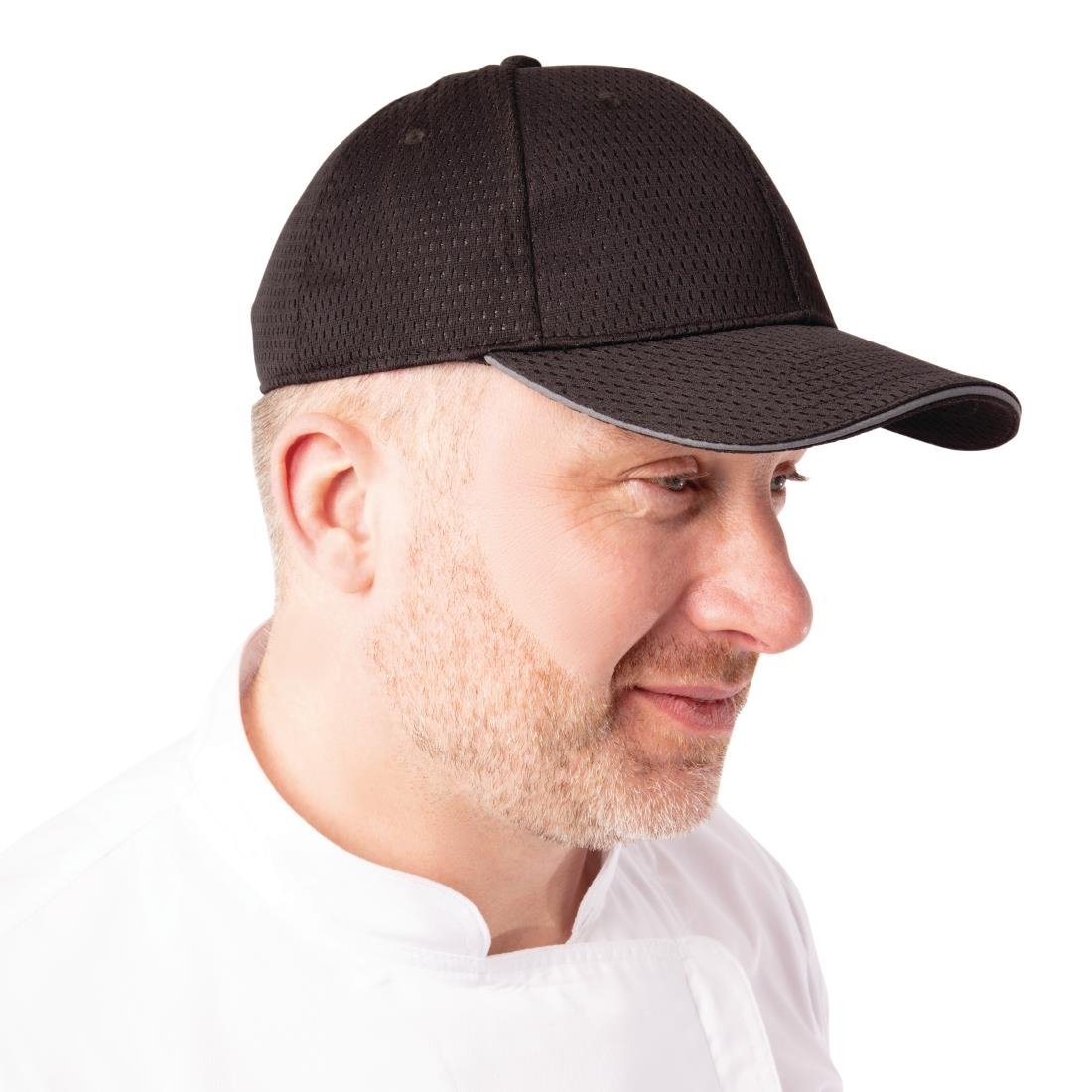 Chef Works Cool Vent Baseball Cap with Grey - A942 Chef Caps Chef Works   